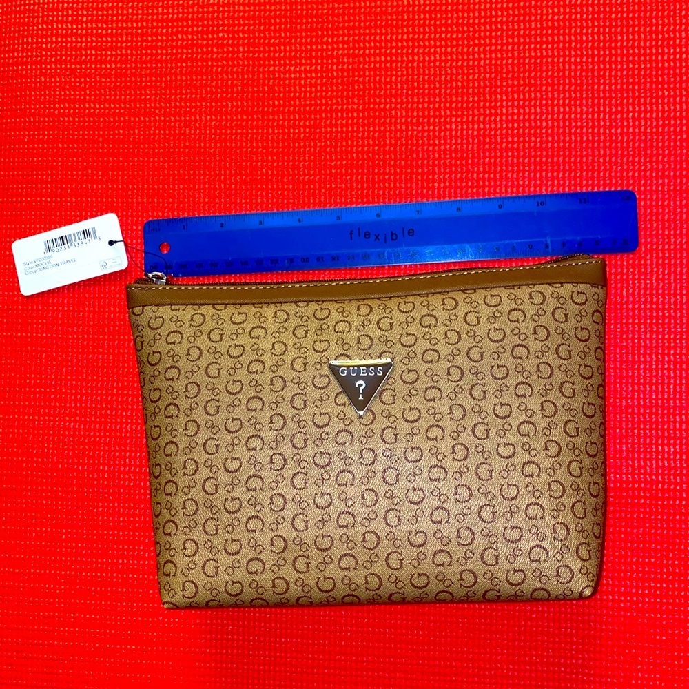 NWT Guess Brown Pouch with Logo